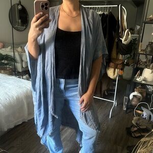 Free People Blue Kimono Top